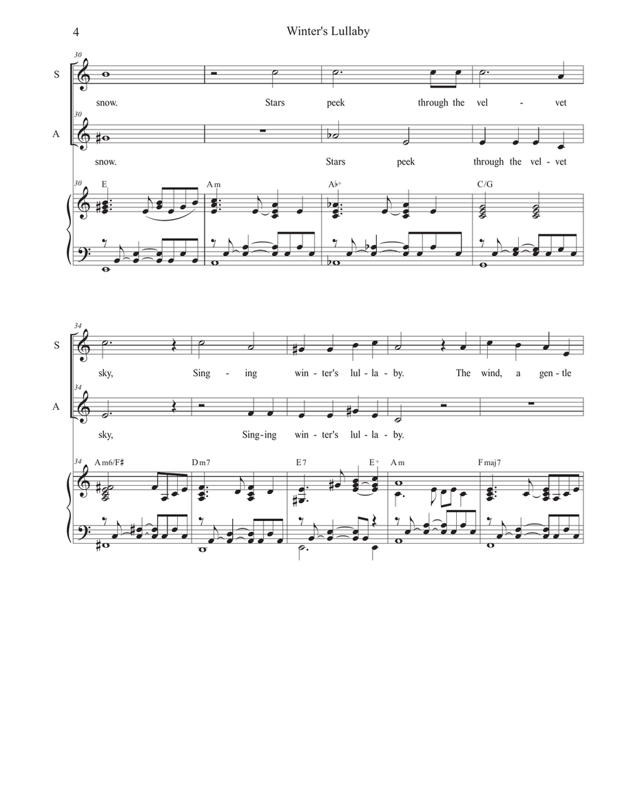 Winter's Lullaby (2-part choir - (SA) SA scores gallery preview page 4
