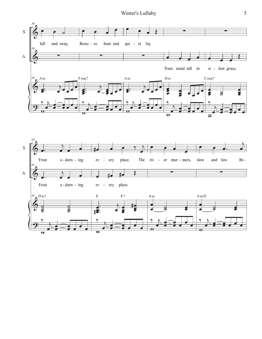 Winter's Lullaby (2-part choir - (SA) SA scores gallery preview page 5