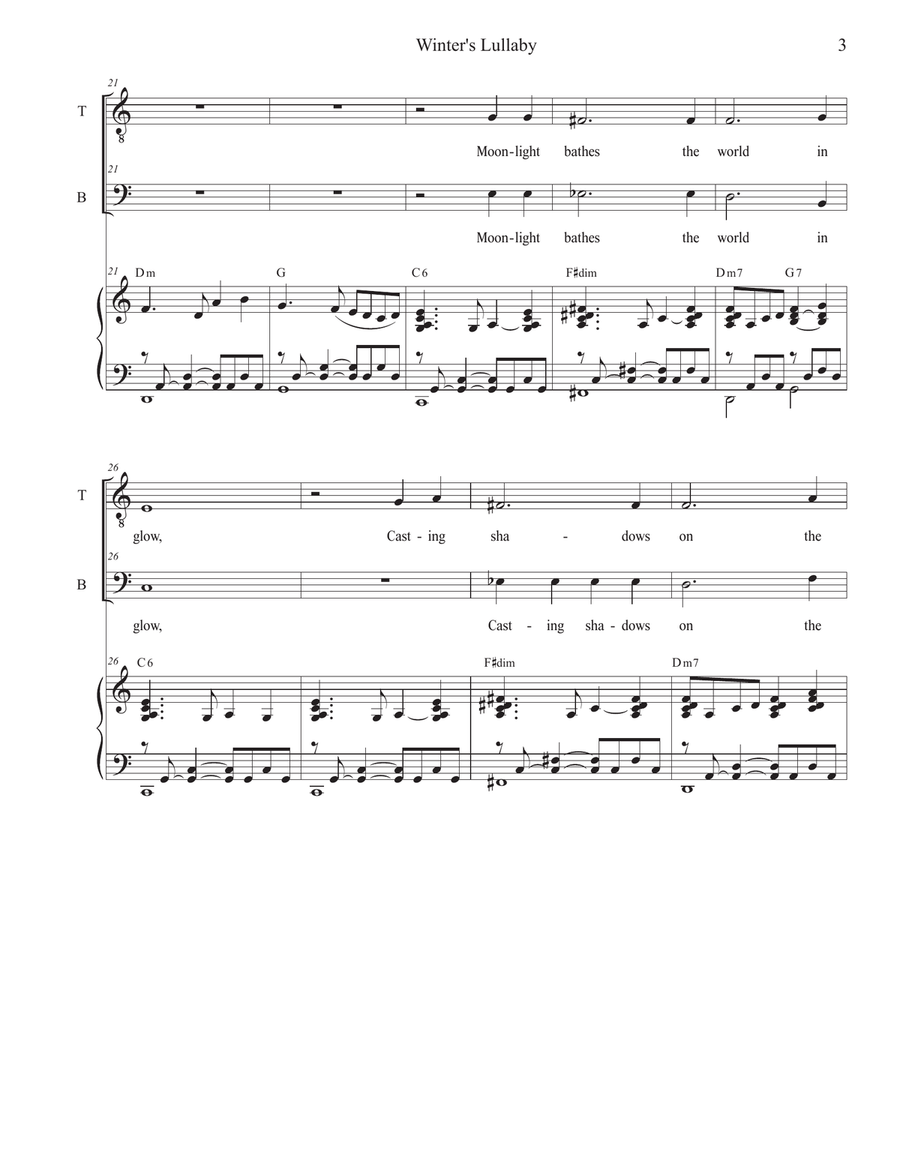 Winter's Lullaby (2-part choir - (TB) TB scores gallery preview page 3