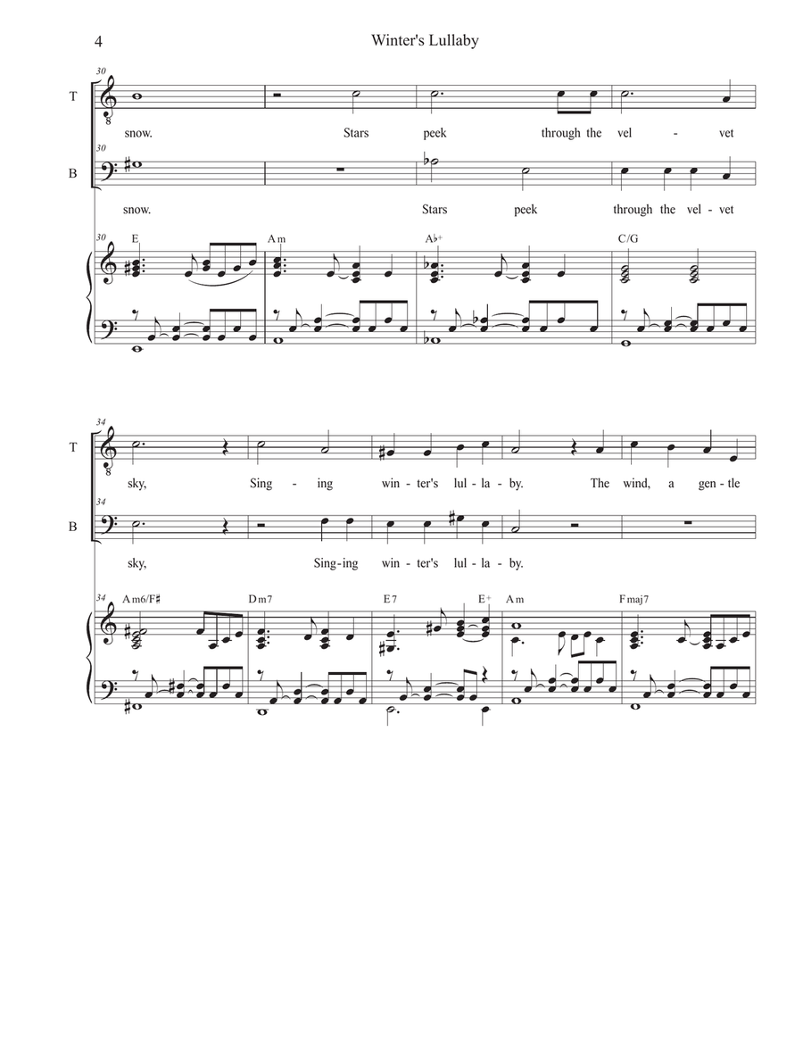 Winter's Lullaby (2-part choir - (TB) TB scores gallery preview page 4