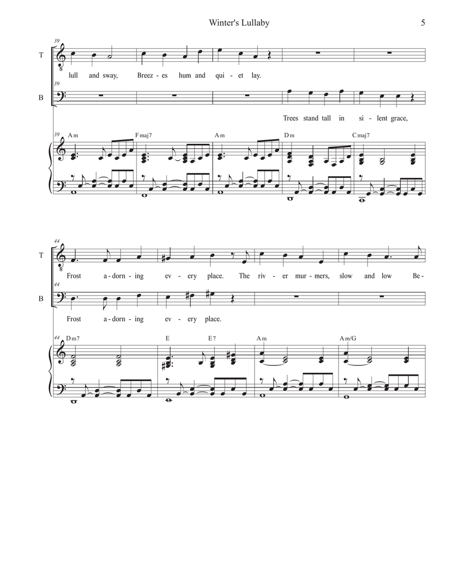 Winter's Lullaby (2-part choir - (TB) TB scores gallery preview page 5