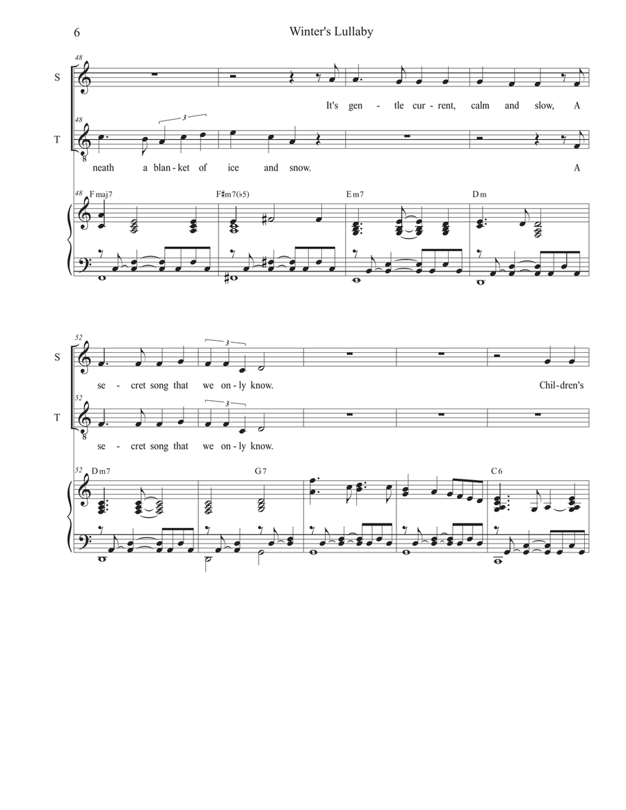 Winter's Lullaby (Duet for Soprano and Tenor solo) Tenor Voice scores gallery preview page 6