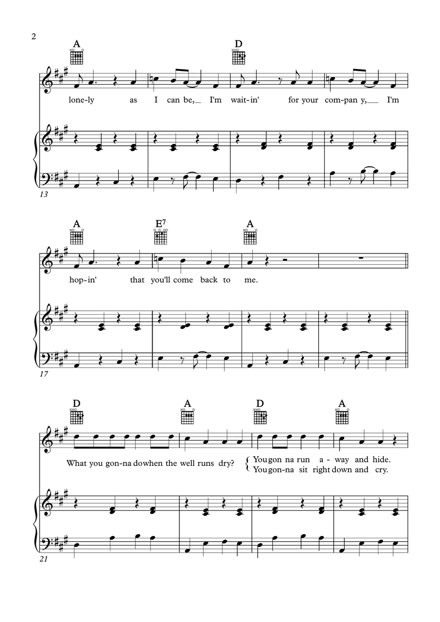 I'm Walkin' I'm Walkin' Piano, Vocal scores gallery preview page 2