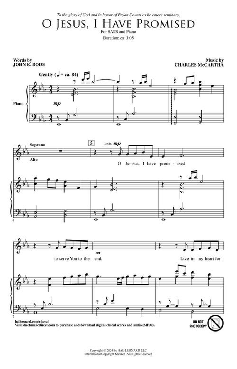 O Jesus, I Have Promised O Jesus, I Have Promised 4-Part scores gallery preview page 3