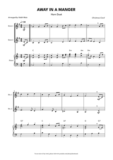 Away in a Manger – French Horn Duet with Piano