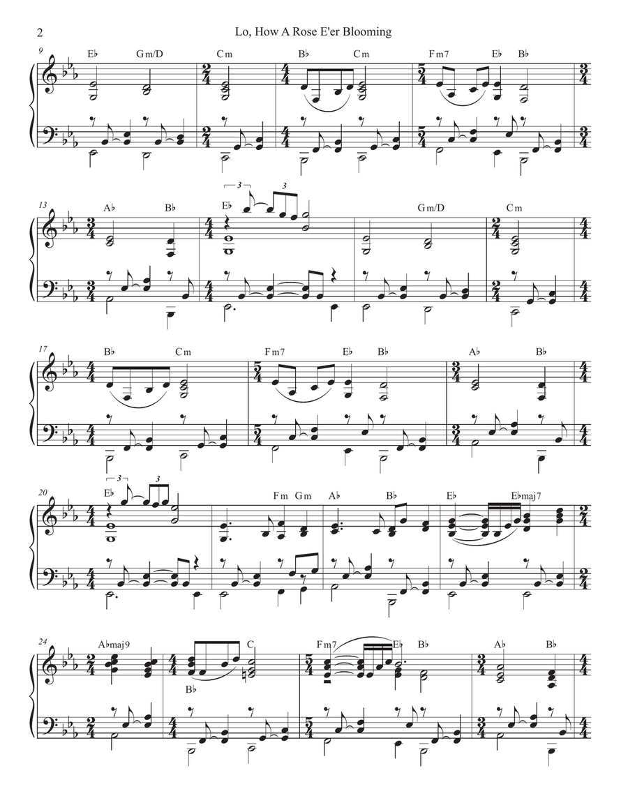 Lo, How A Rose E'er Blooming (Soprano Saxophone and Piano) Soprano Saxophone scores gallery preview page 6