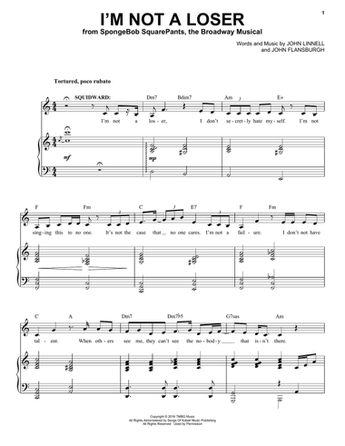 I'm Not A Loser (from Spongebob Squarepants, The Broadway Musical)