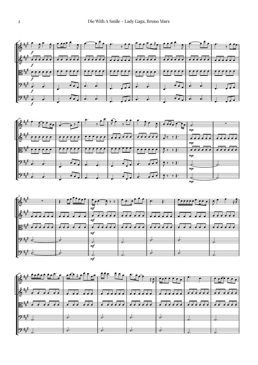 Die With A Smile String Orchestra scores gallery preview page 2