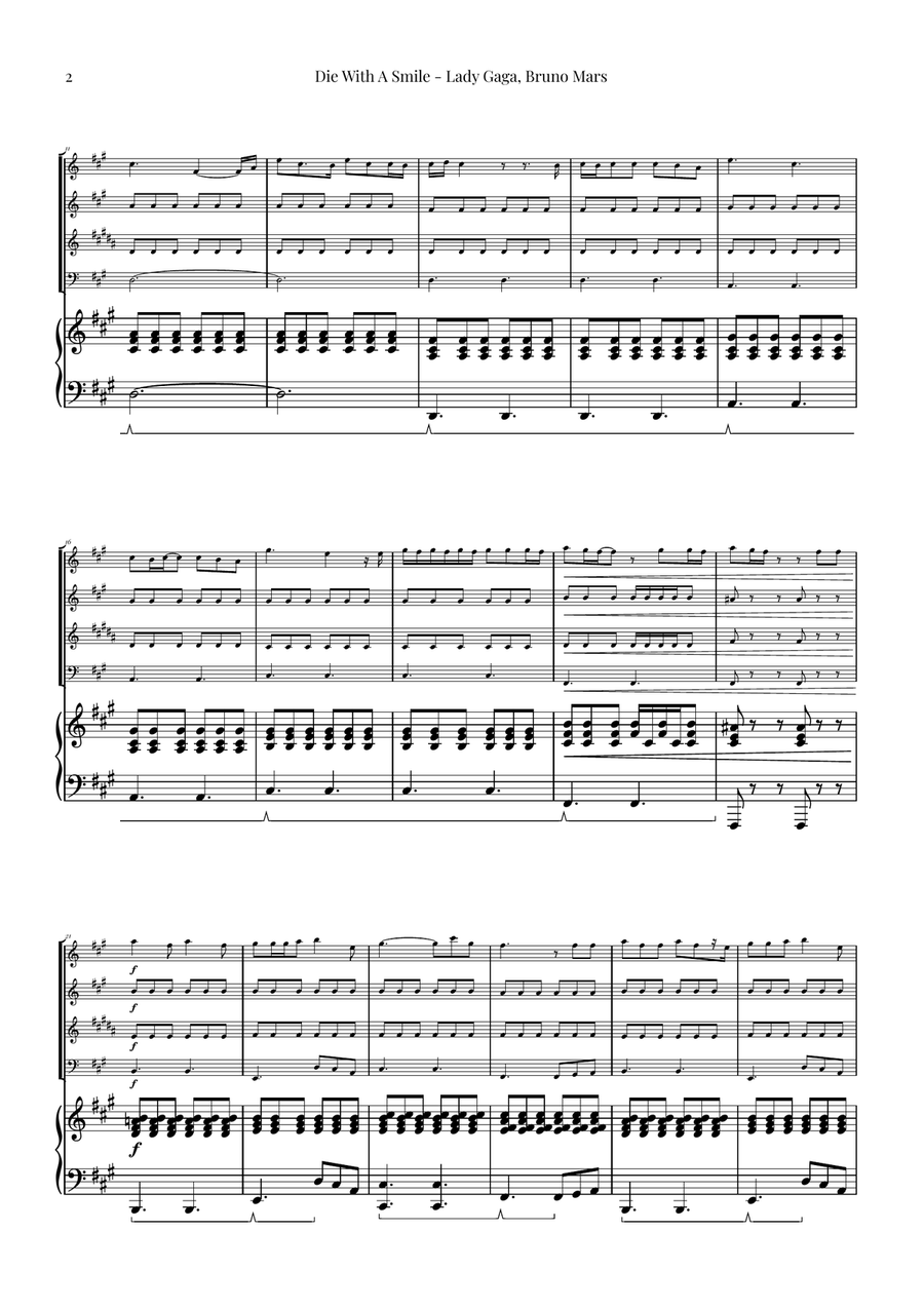 Die With A Smile Small Ensemble scores gallery preview page 2