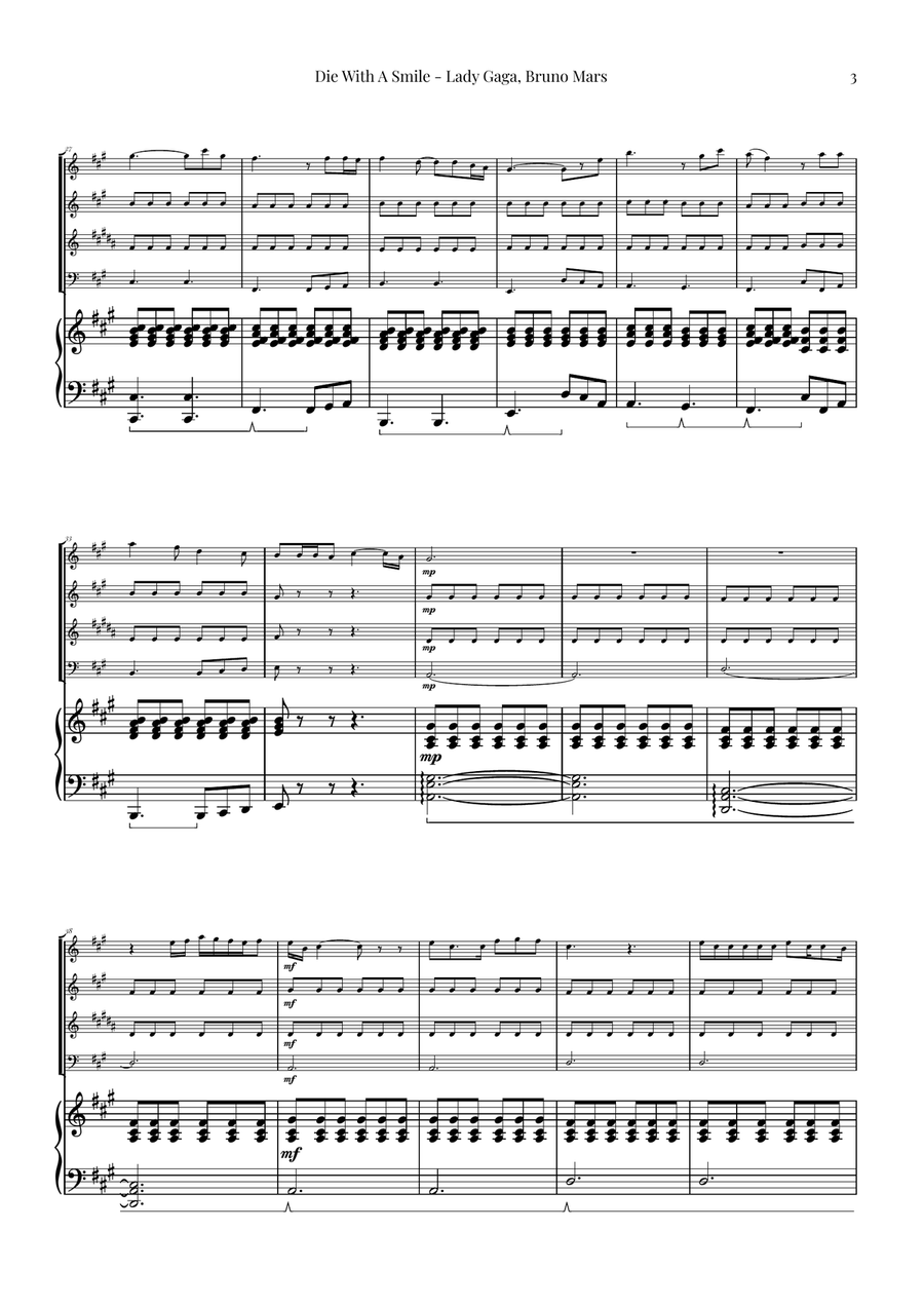Die With A Smile Small Ensemble scores gallery preview page 3