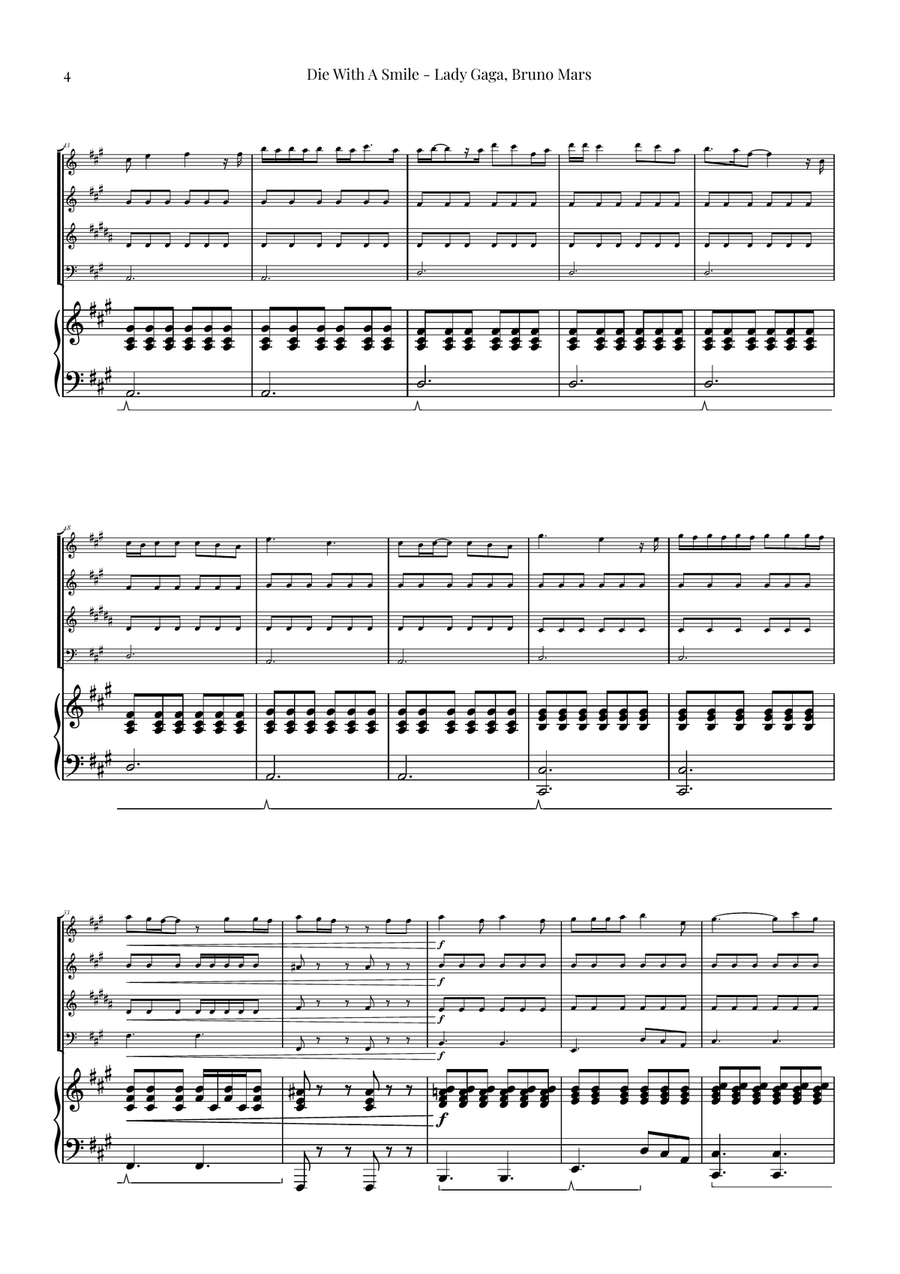 Die With A Smile Small Ensemble scores gallery preview page 4