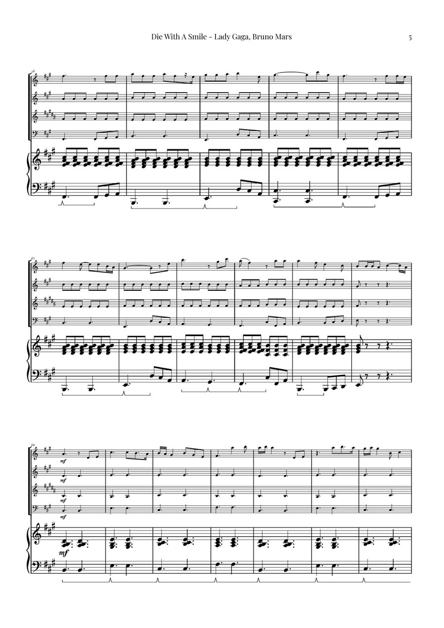Die With A Smile Small Ensemble scores gallery preview page 5
