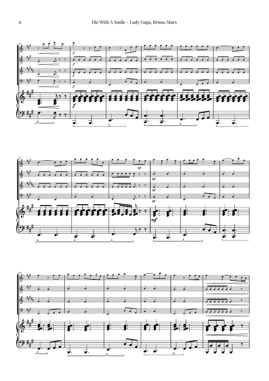 Die With A Smile Small Ensemble scores gallery preview page 6