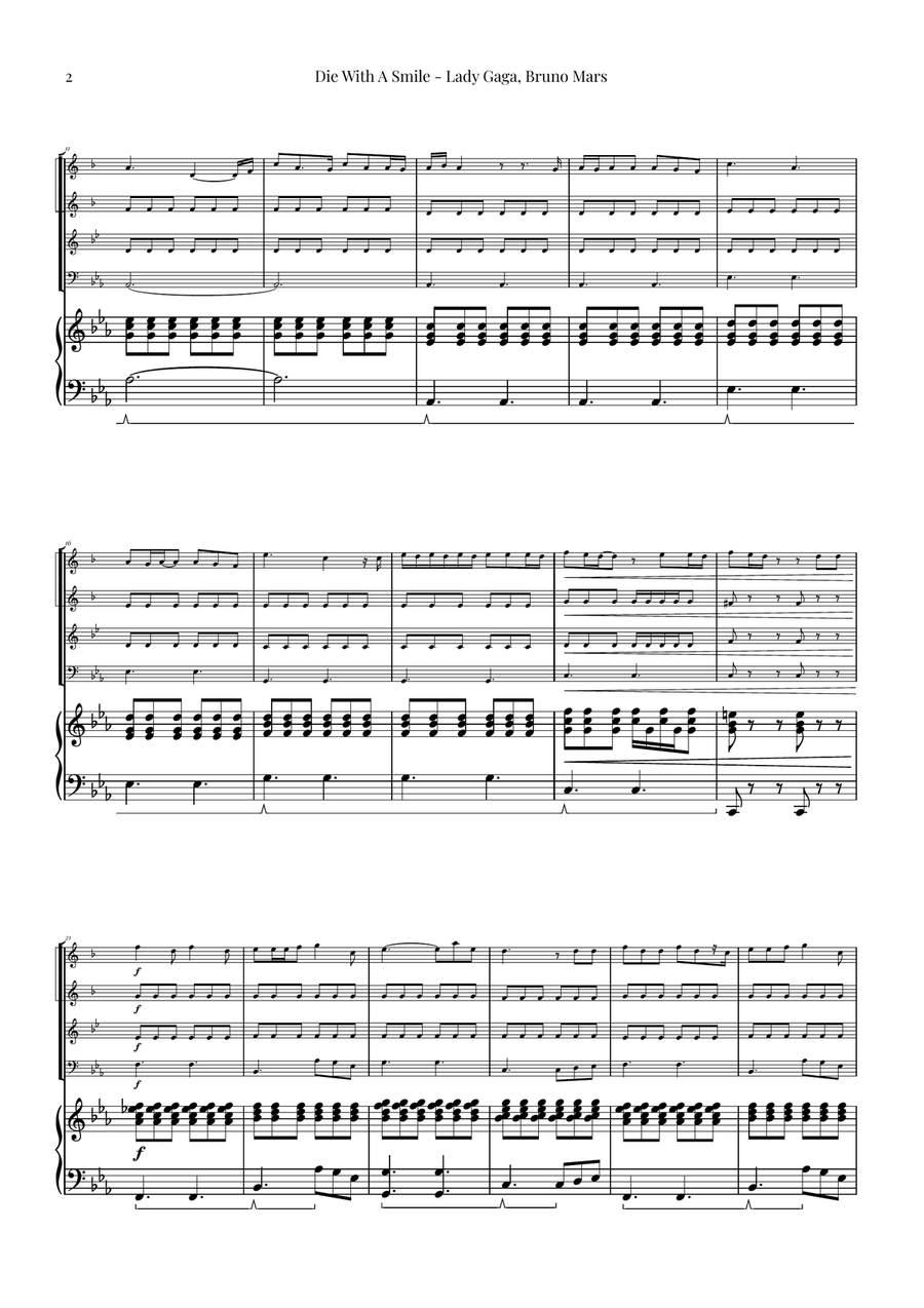 Die With A Smile Brass Quartet scores gallery preview page 2