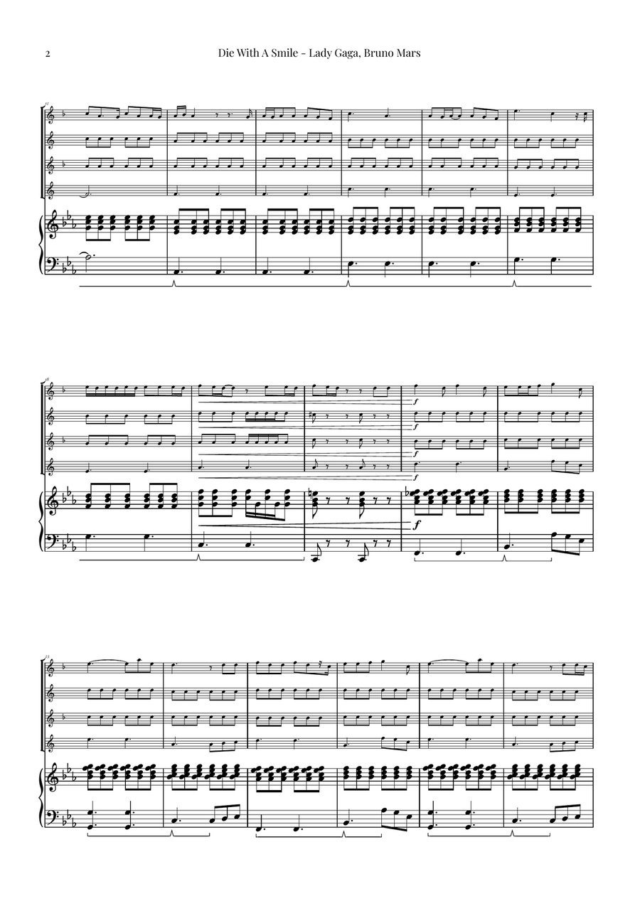 Die With A Smile Small Ensemble scores gallery preview page 2