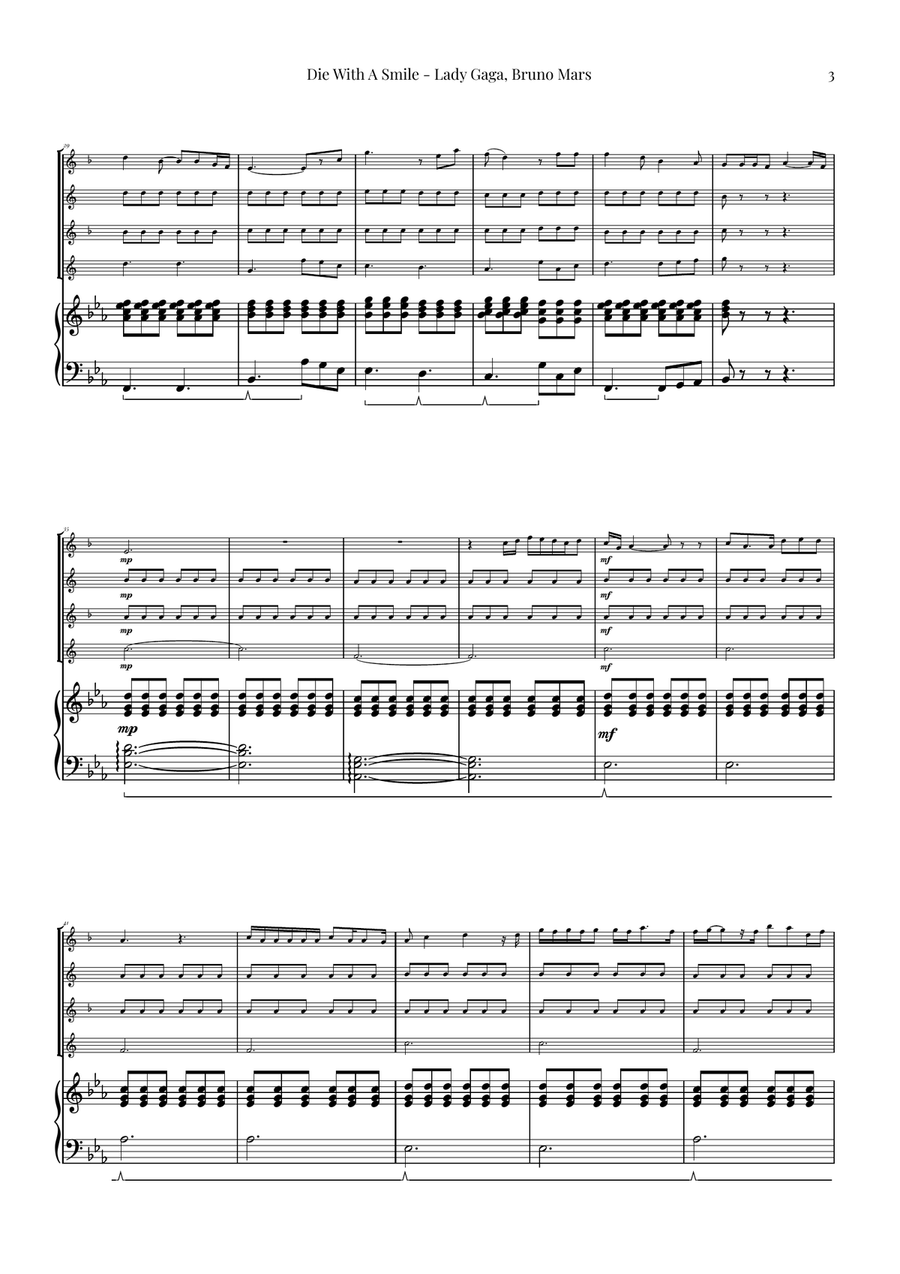 Die With A Smile Small Ensemble scores gallery preview page 3