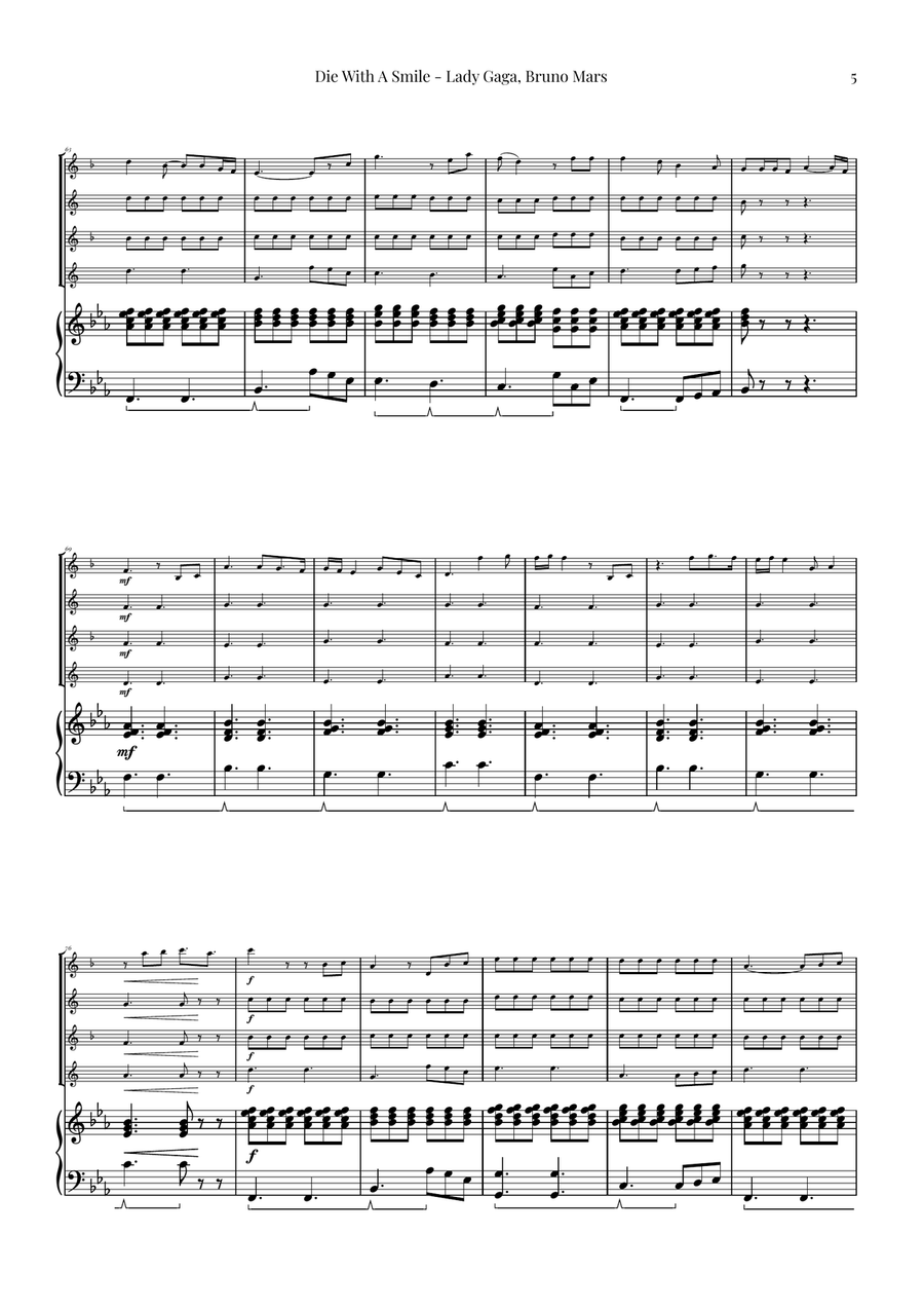 Die With A Smile Small Ensemble scores gallery preview page 5