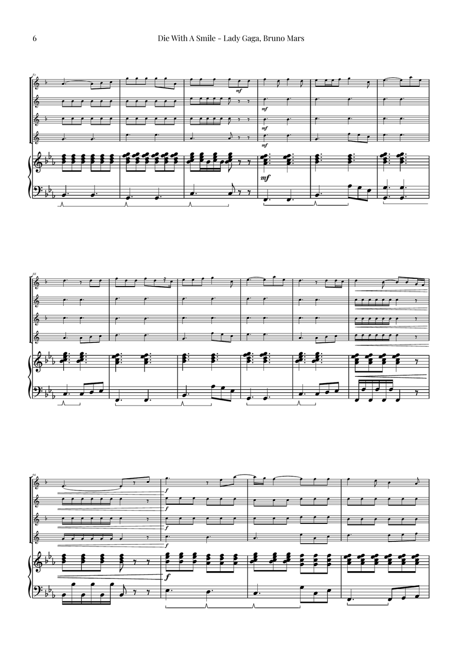 Die With A Smile Small Ensemble scores gallery preview page 6