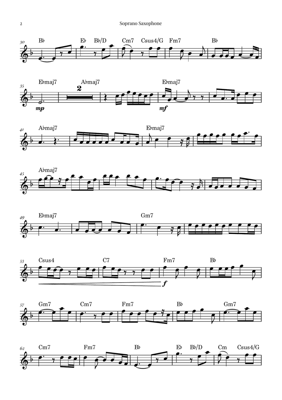 Die With A Smile Saxophone Quartet scores gallery preview page 5