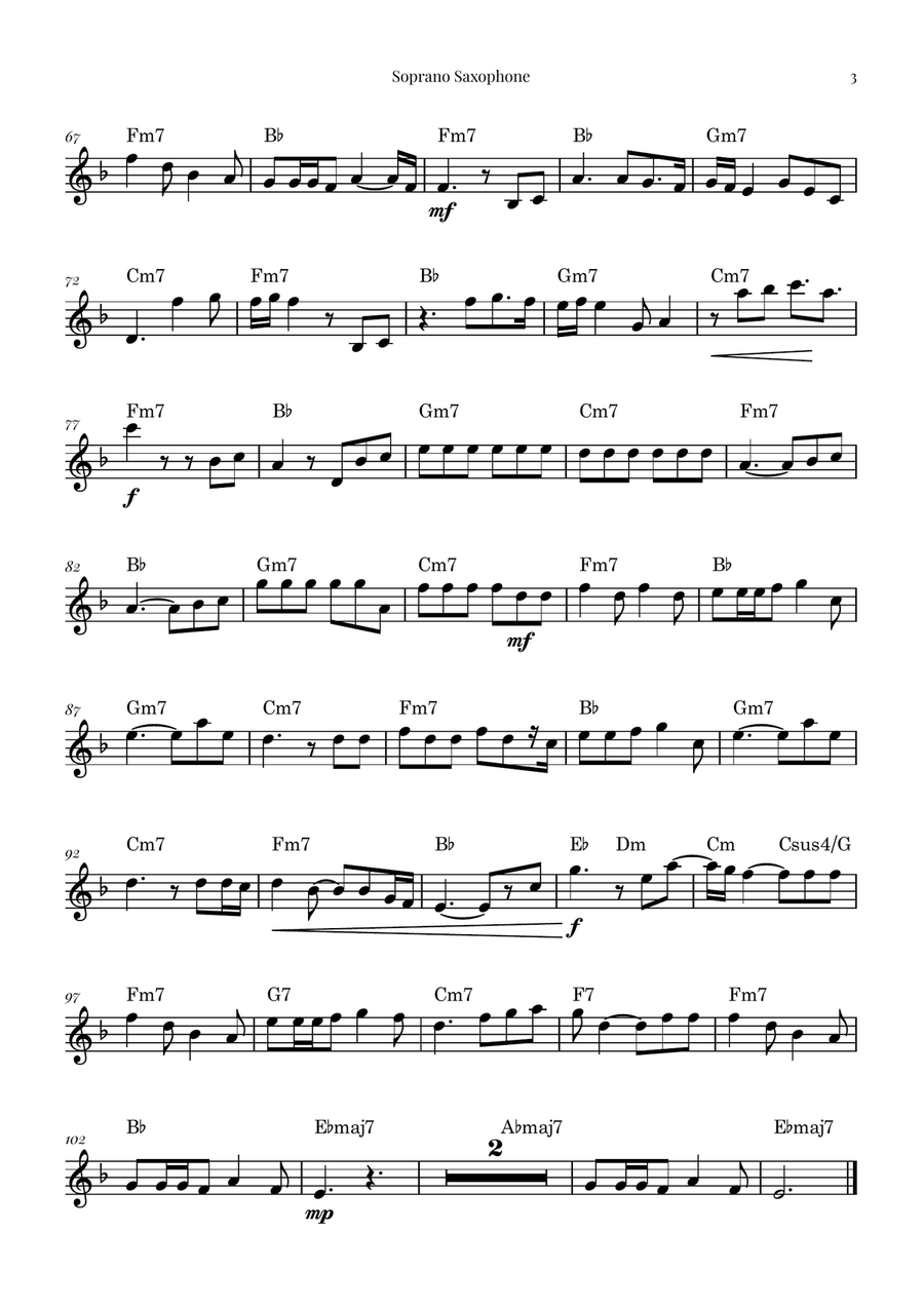 Die With A Smile Saxophone Quartet scores gallery preview page 6