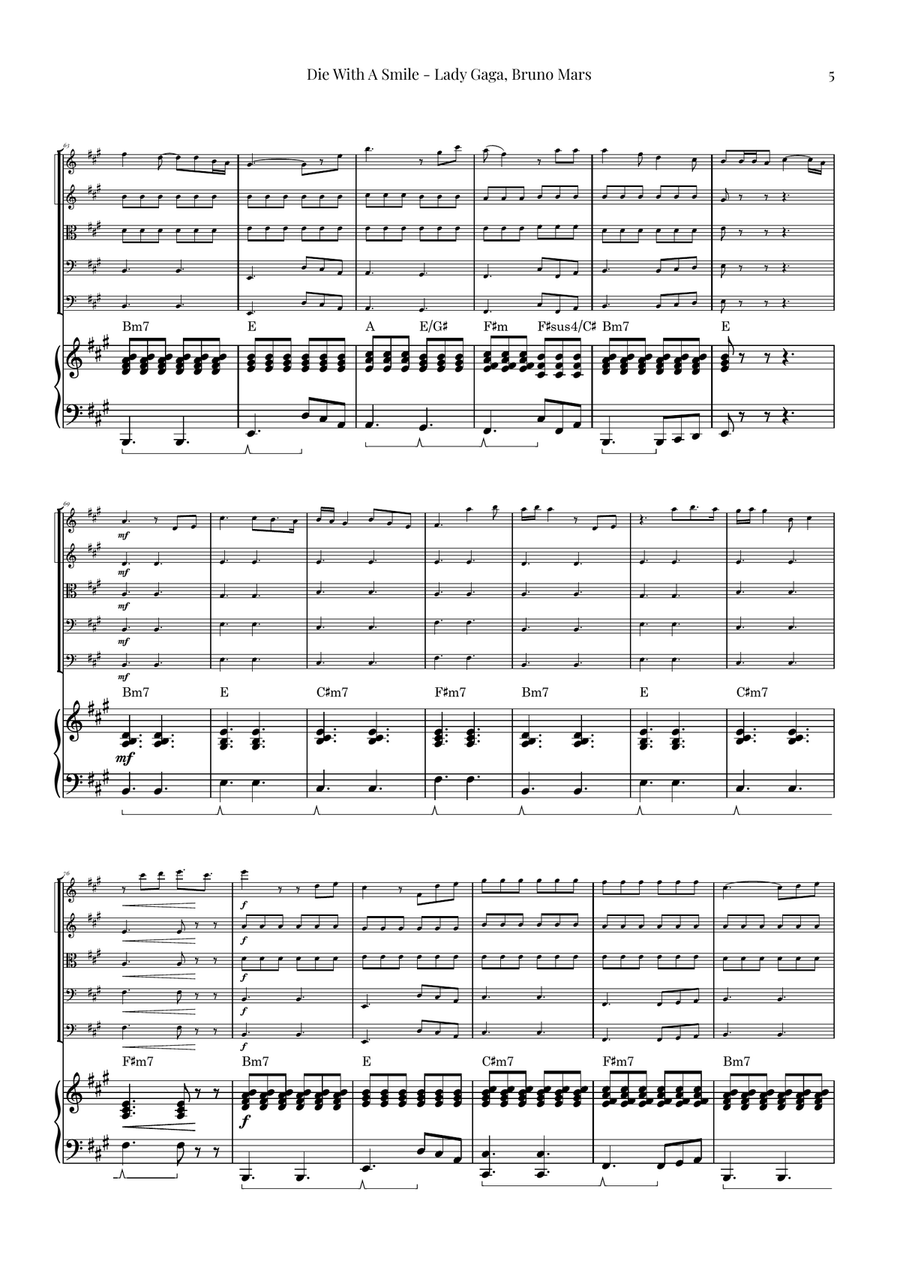 Die With A Smile String Orchestra scores gallery preview page 5