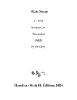 11 trios for organ (Arrangements for 3 recorders (AAB)) - Score Only