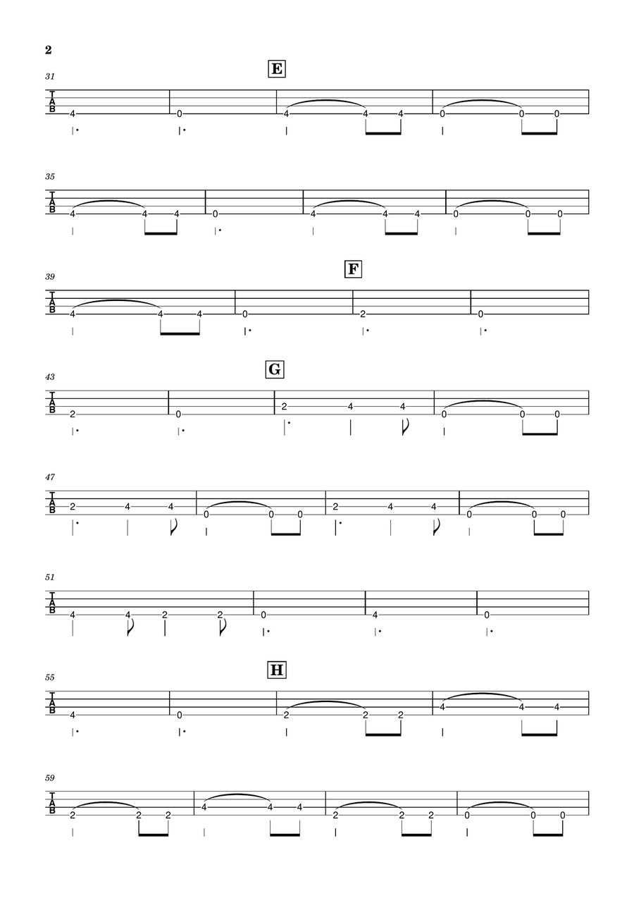 I'm With You I'm With You Bass Guitar Tablature scores gallery preview page 2