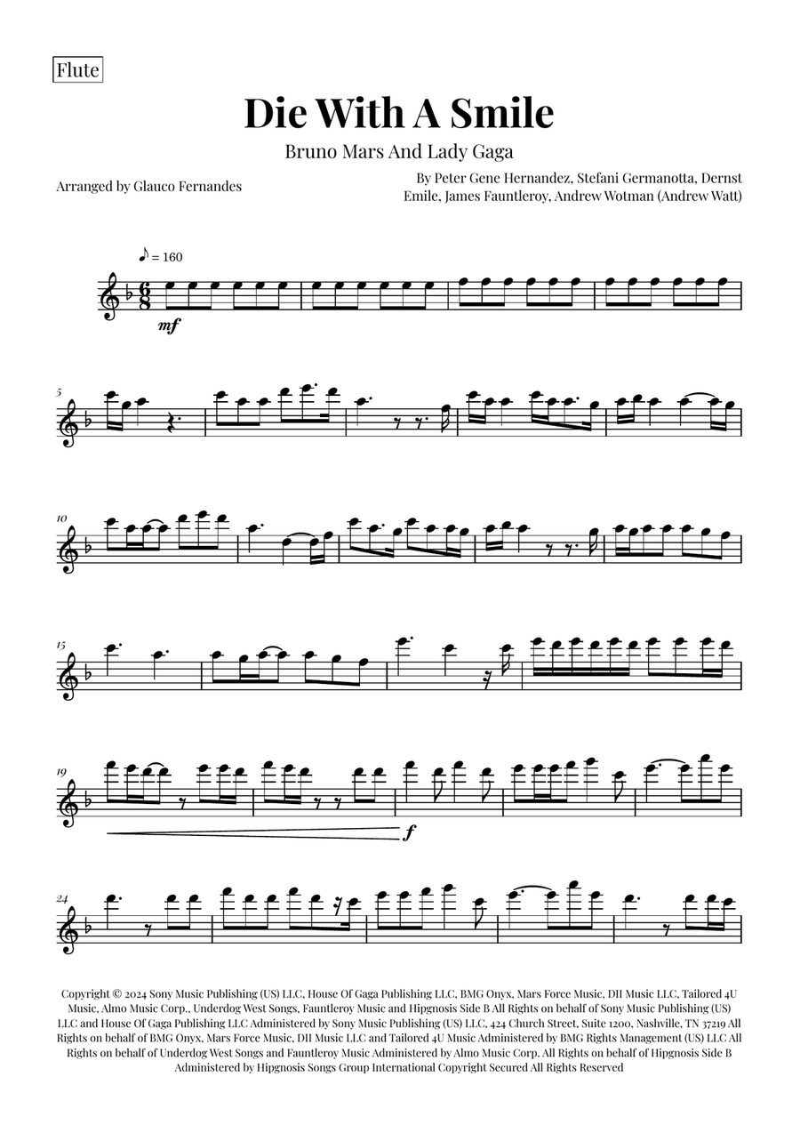 Die With A Smile Woodwind Duet scores gallery preview page 6