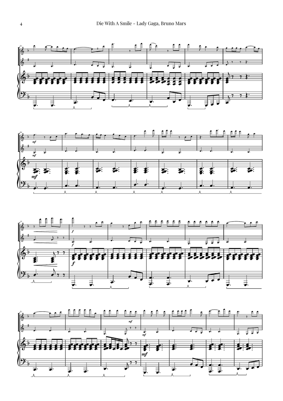 Die With A Smile Woodwind Duet scores gallery preview page 4