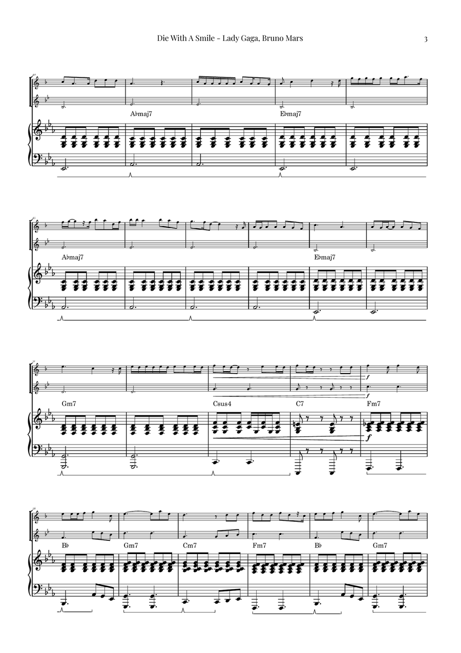 Die With A Smile Brass Duet scores gallery preview page 3