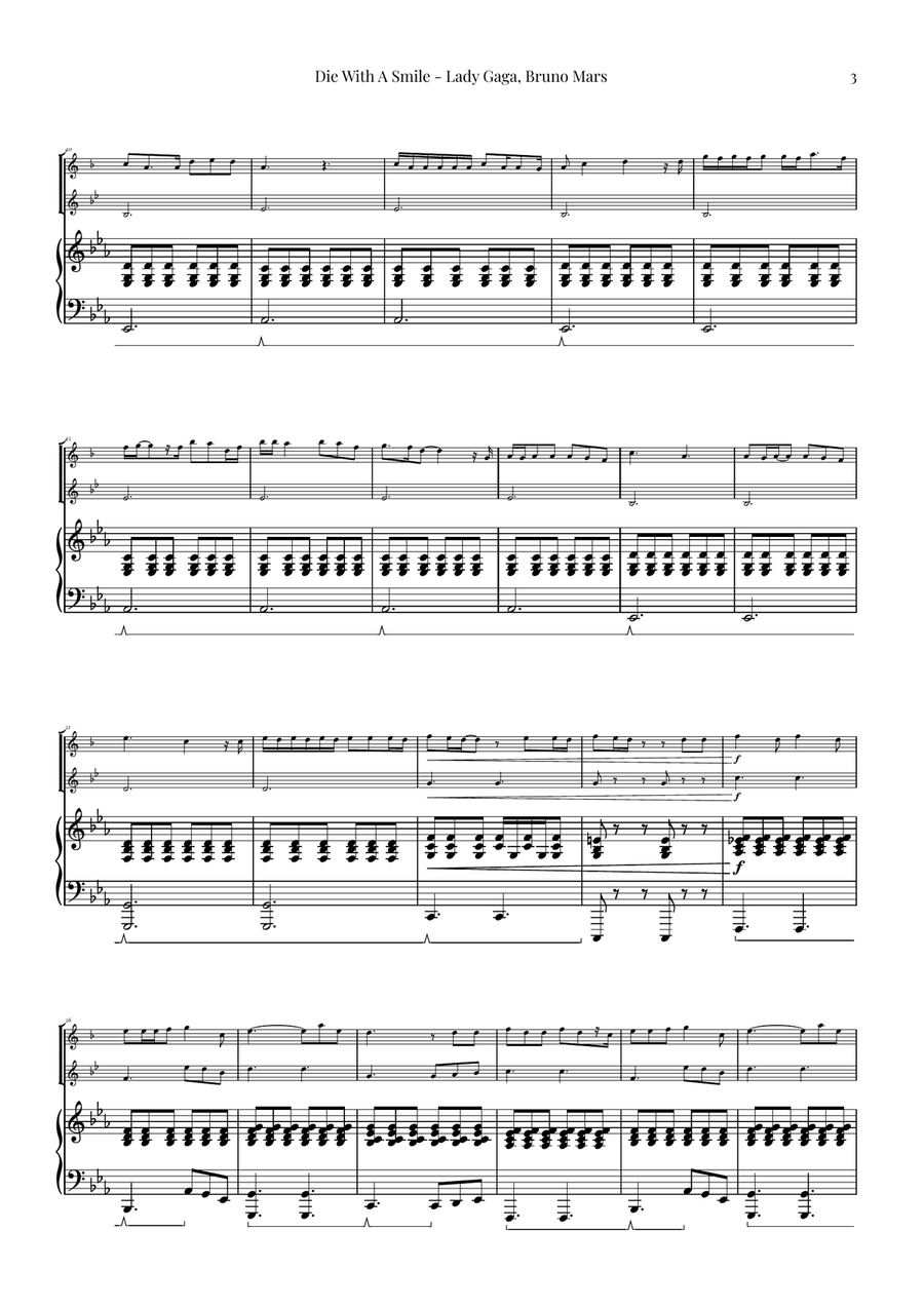 Die With A Smile Brass Duet scores gallery preview page 3