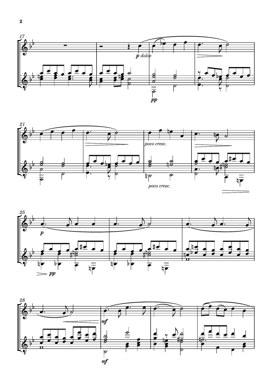 PIE JESU [GABRIEL FAURÉ] FOR VIOLIN AND GUITAR String Duet scores gallery preview page 3