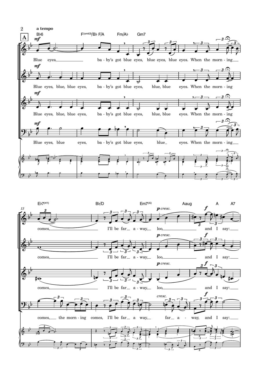 Blue Eyes Blue Eyes A Cappella scores gallery preview page 2