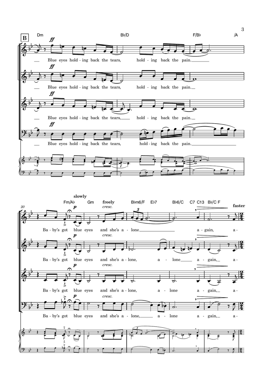 Blue Eyes Blue Eyes A Cappella scores gallery preview page 3