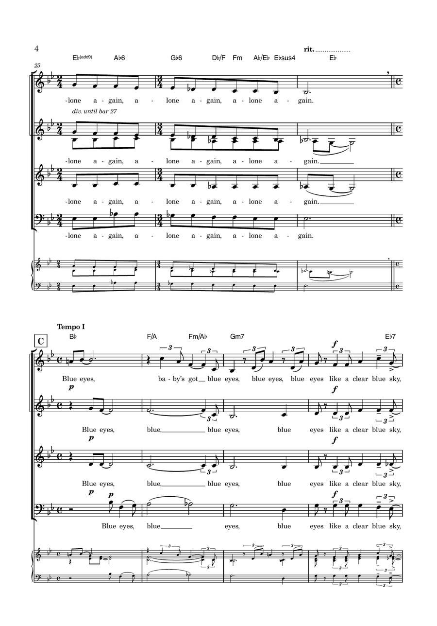 Blue Eyes Blue Eyes A Cappella scores gallery preview page 4