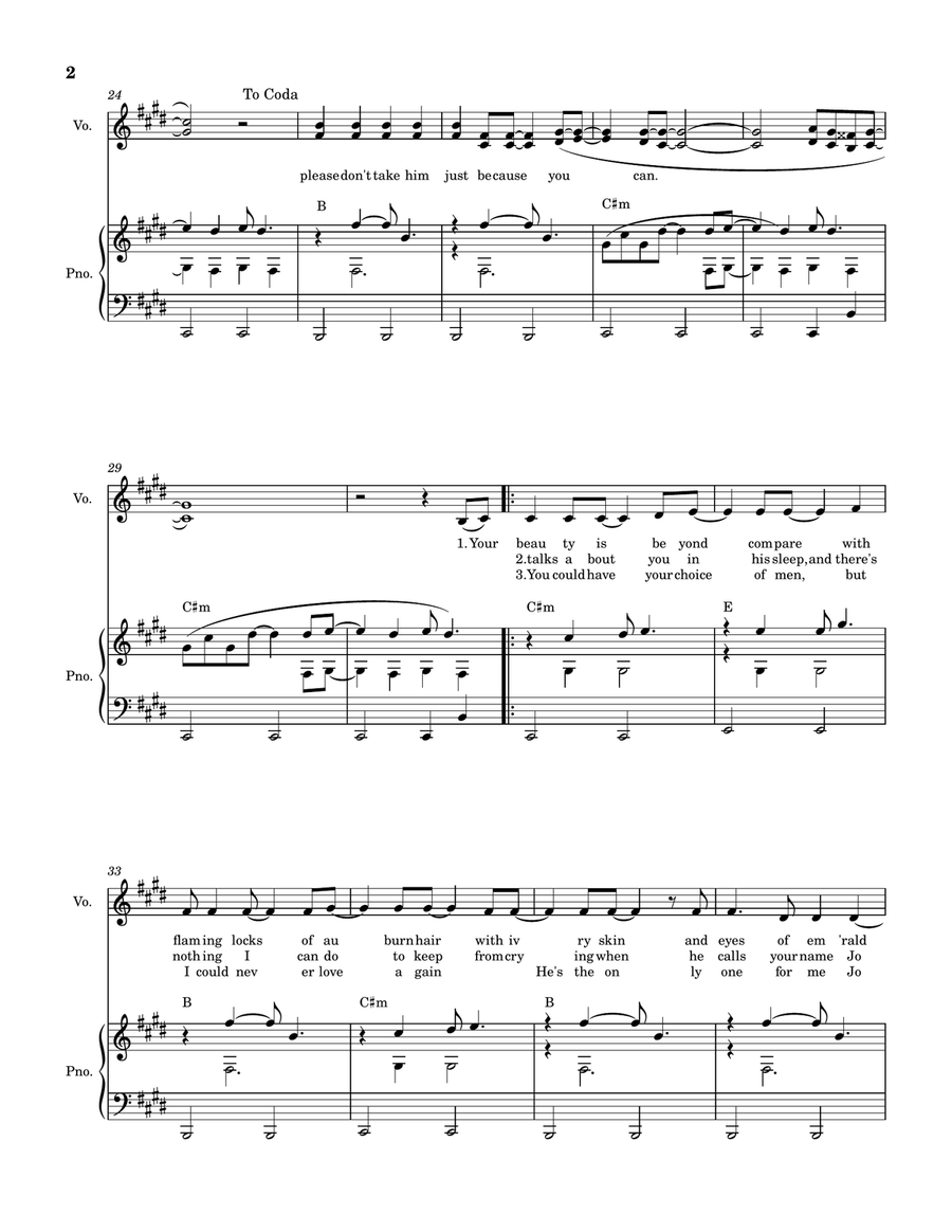 Jolene Piano, Vocal scores gallery preview page 2