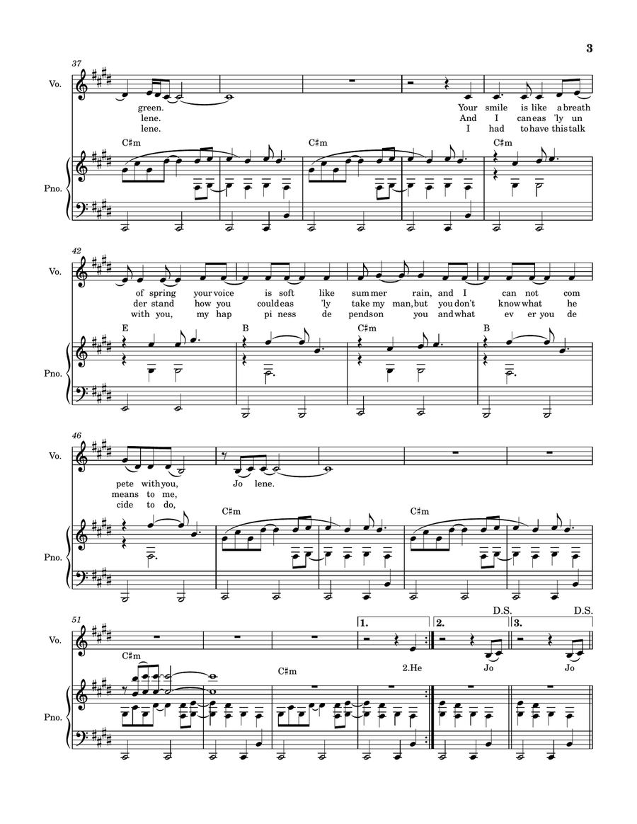 Jolene Piano, Vocal scores gallery preview page 3