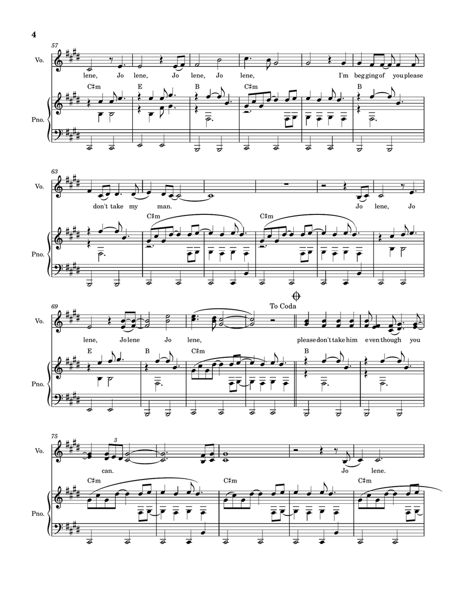 Jolene Piano, Vocal scores gallery preview page 4