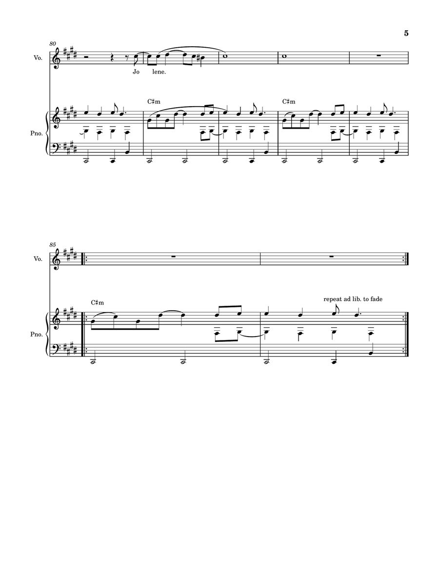 Jolene Piano, Vocal scores gallery preview page 5