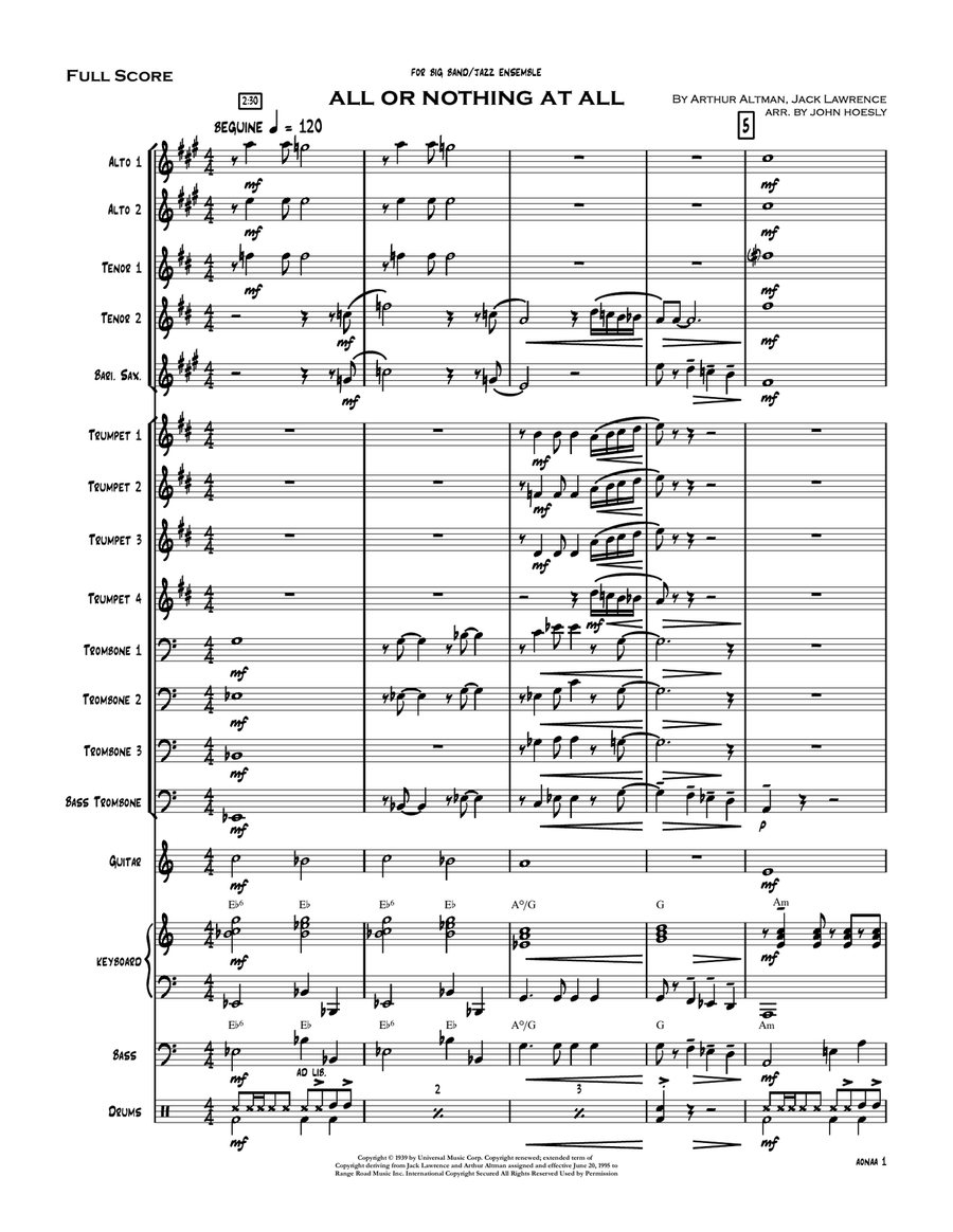 All Or Nothing At All All Or Nothing At All Jazz Ensemble scores gallery preview page 2