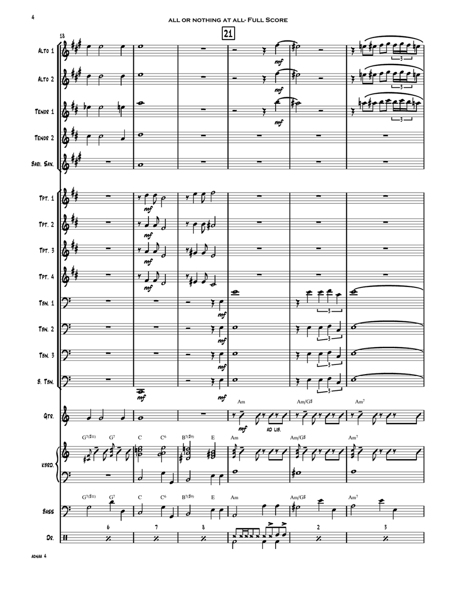All Or Nothing At All All Or Nothing At All Jazz Ensemble scores gallery preview page 5