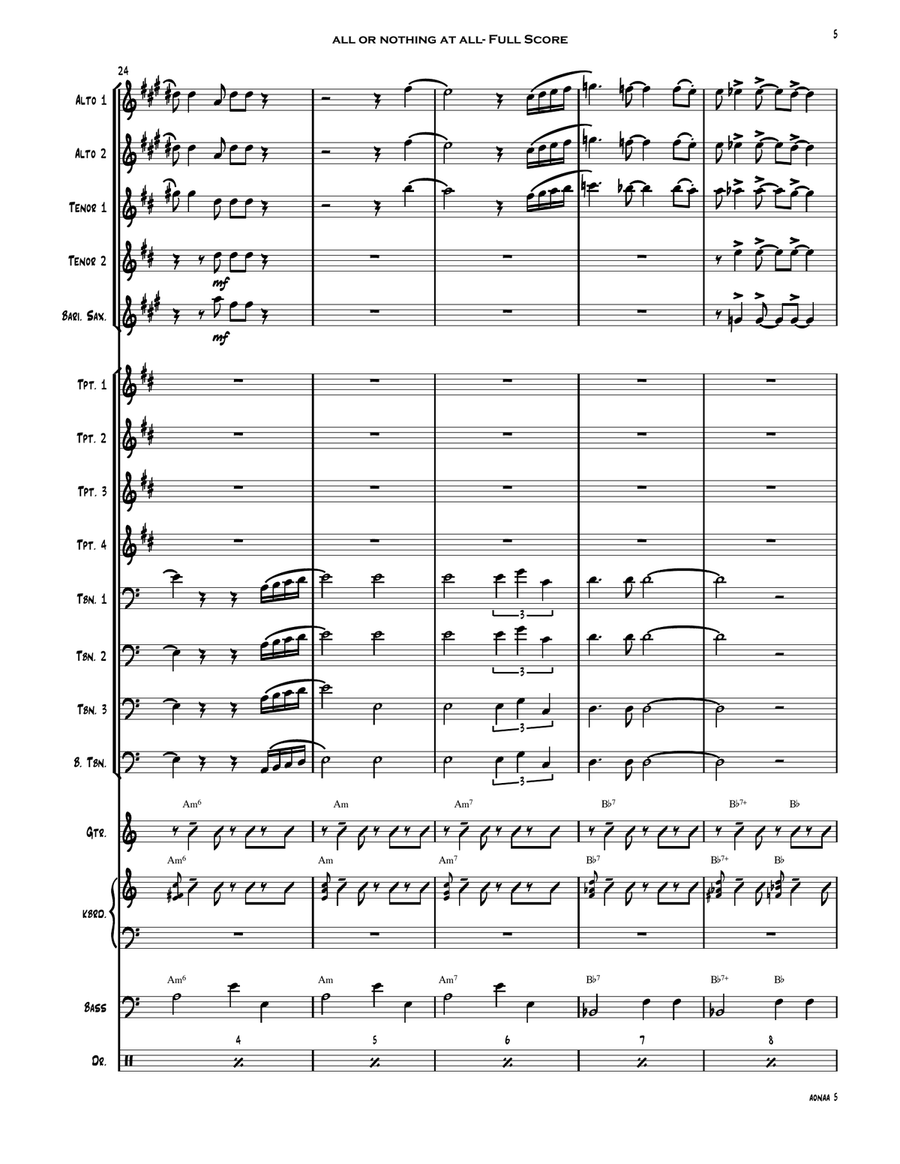 All Or Nothing At All All Or Nothing At All Jazz Ensemble scores gallery preview page 6