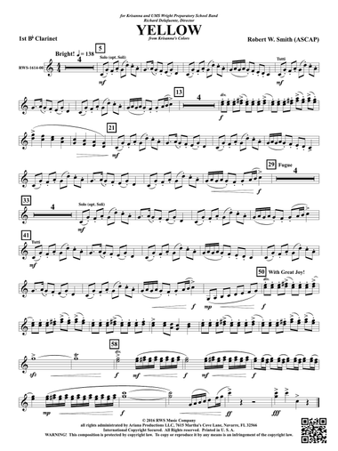 Yellow: 1st B-flat Clarinet