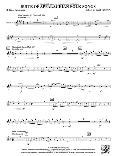 Suite of Appalachian Folk Songs: B-flat Tenor Saxophone