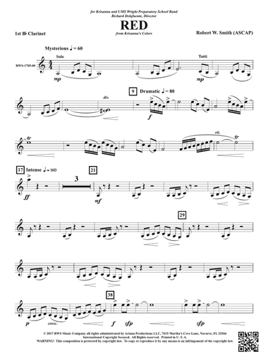 Red: 1st B-flat Clarinet