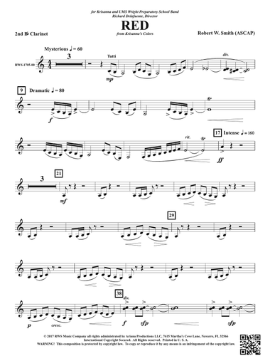 Red: 2nd B-flat Clarinet