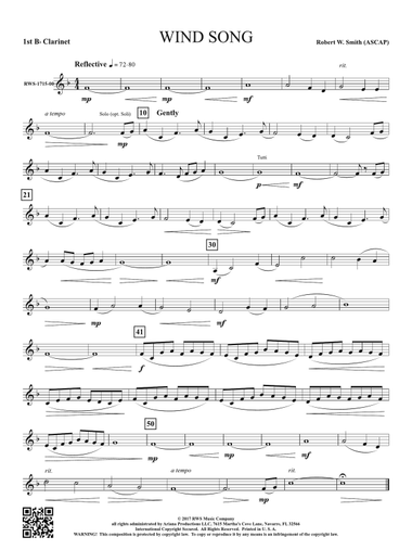 Wind Song: 1st B-flat Clarinet
