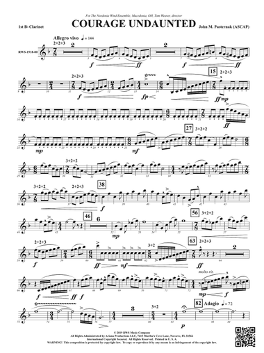 Courage Undaunted: 1st B-flat Clarinet