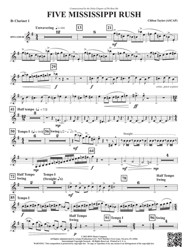 Five Mississippi Rush: 1st B-flat Clarinet