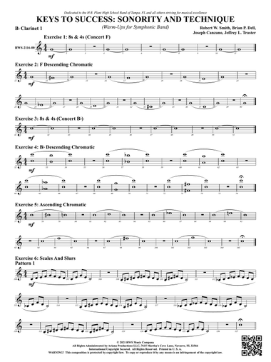 Keys to Success: Sonority and Technique - Warm-Ups for Symphonic Band: 1st B-flat Clarinet